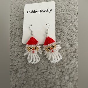 Santa seed bead earrings